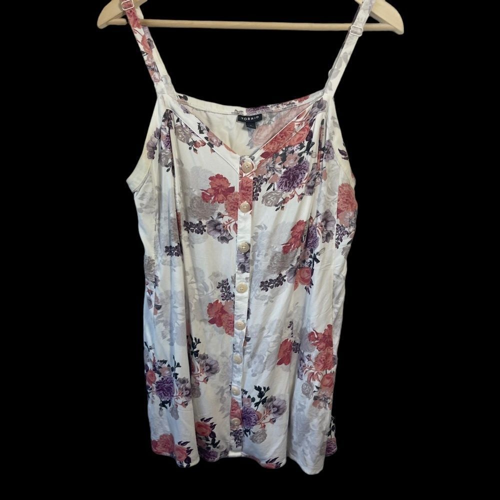 Torrid Cream Floral Print Babydoll Top Sz 3/3X